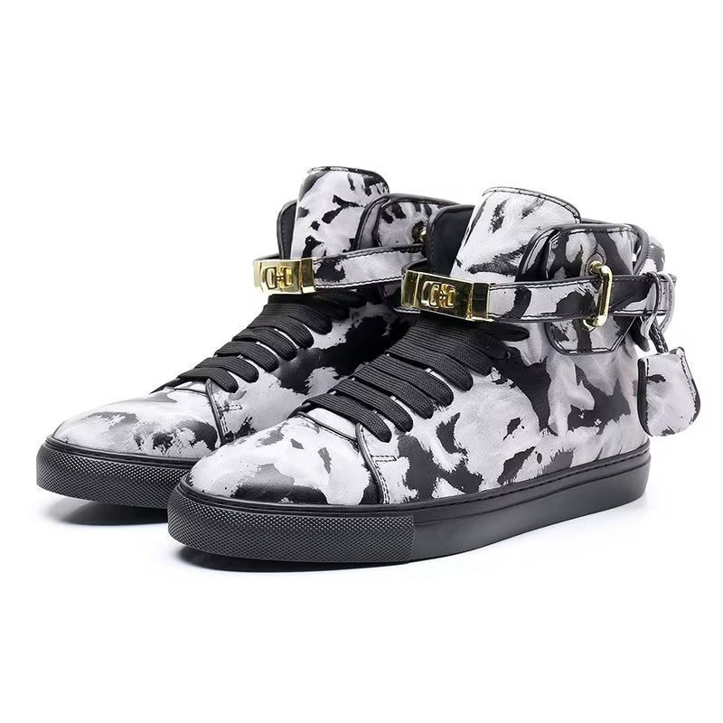 Herresneakers Graffiti Vogue Cowhide High Top Sneakers - Multi-Farve