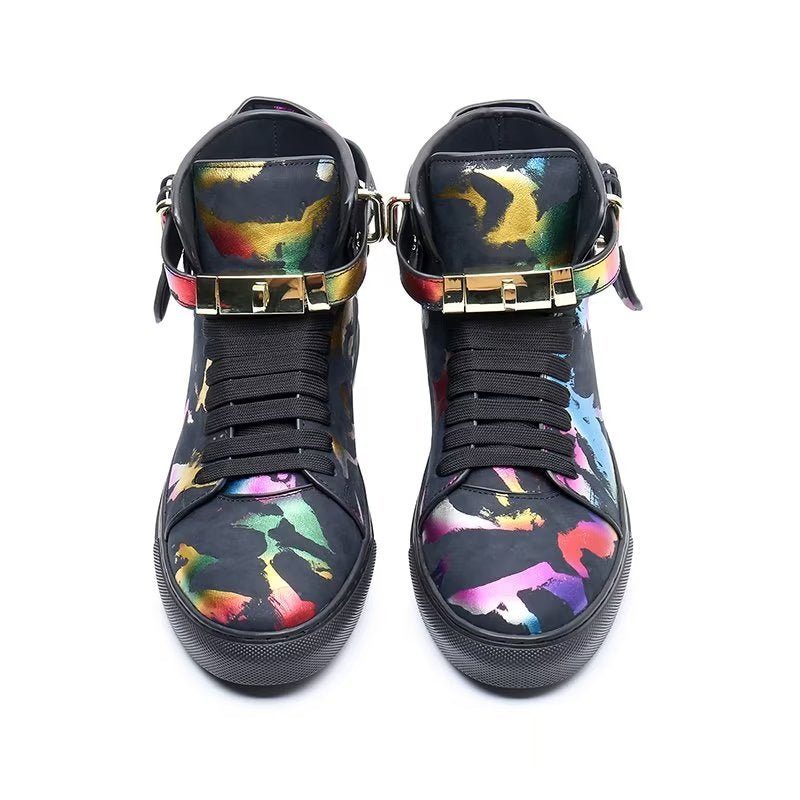 Herresneakers Graffiti Vogue Cowhide High Top Sneakers - Multi-Farve