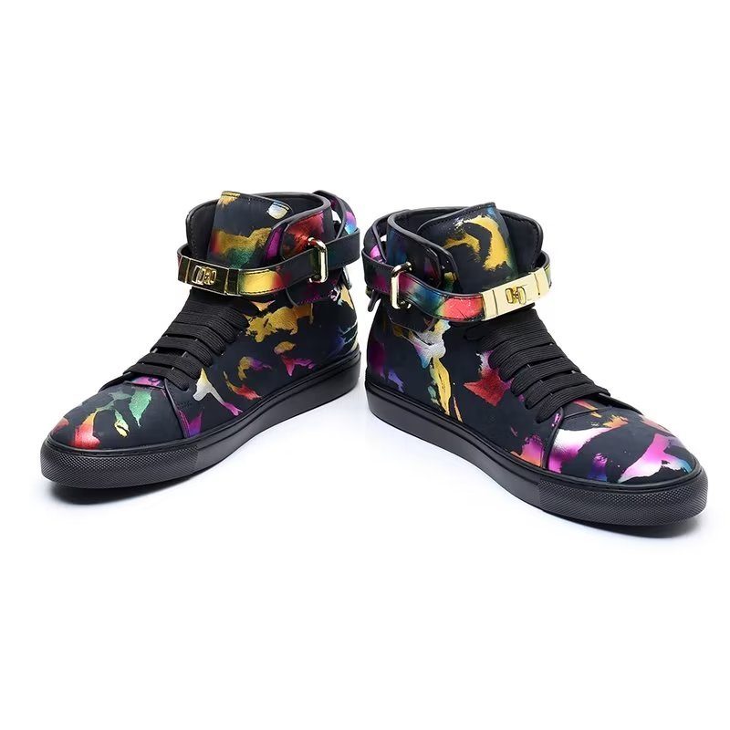 Herresneakers Graffiti Vogue Cowhide High Top Sneakers - Multi-Farve