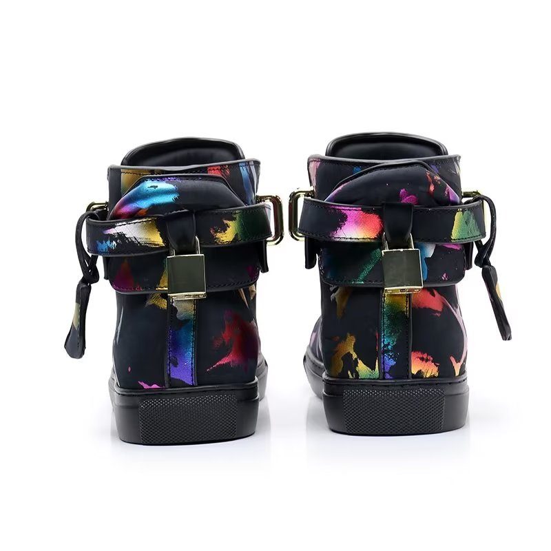 Herresneakers Graffiti Vogue Cowhide High Top Sneakers - Multi-Farve