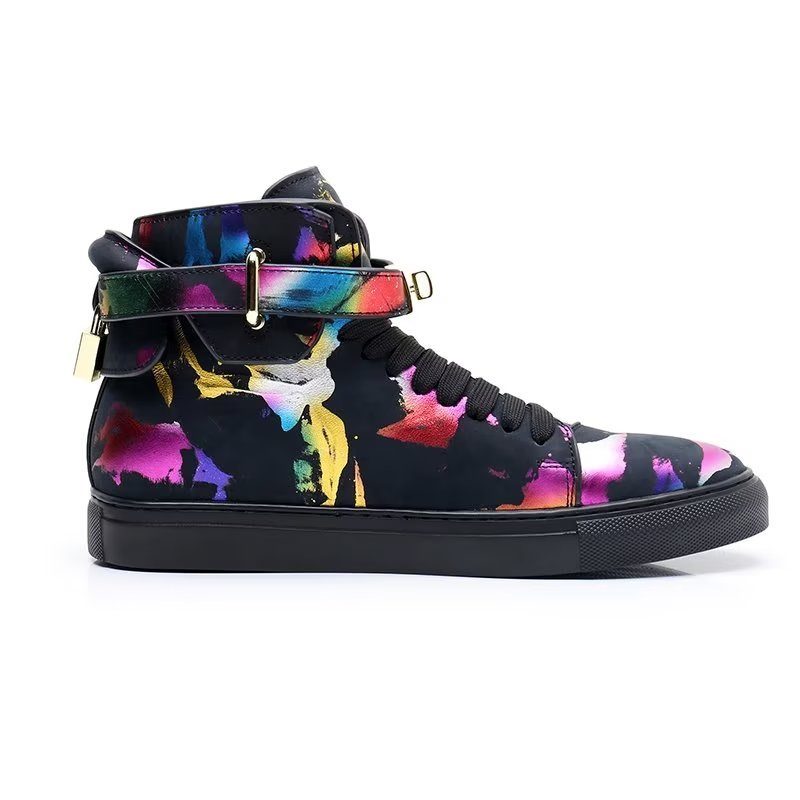 Herresneakers Graffiti Vogue Cowhide High Top Sneakers - Multi-Farve