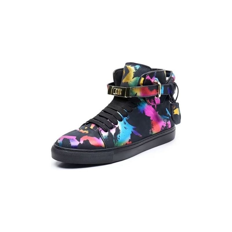 Herresneakers Graffiti Vogue Cowhide High Top Sneakers - Multi-Farve