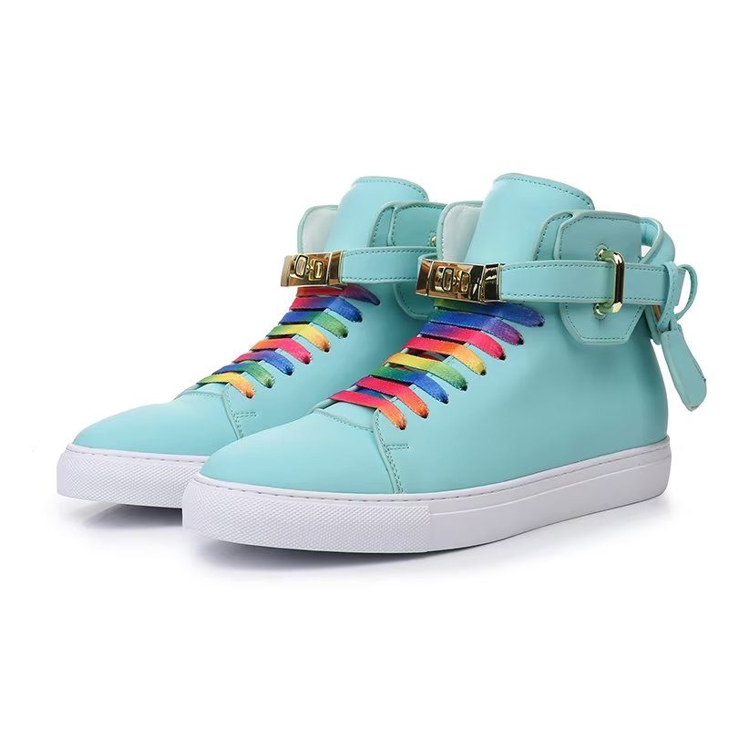 Herresneakers High Top Sneakers Med Metal Glam - Blå