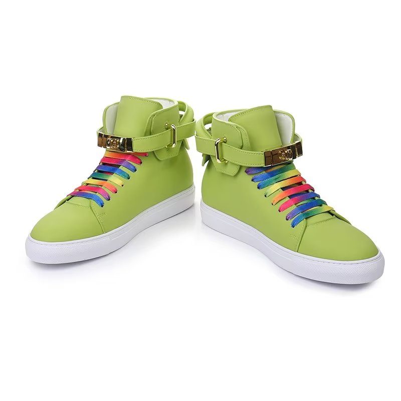 Herresneakers High Top Sneakers Med Metal Glam - Grøn