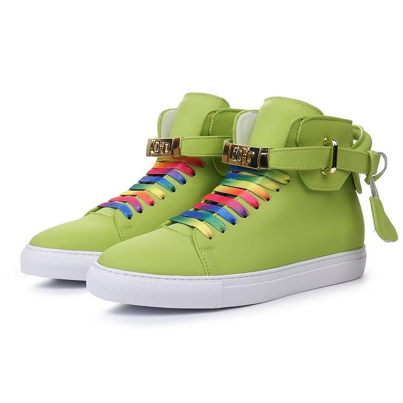 Herresneakers High Top Sneakers Med Metal Glam - Grøn