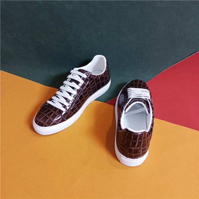 Herresneakers Lux Læder Sneakers Platform - Kaffe