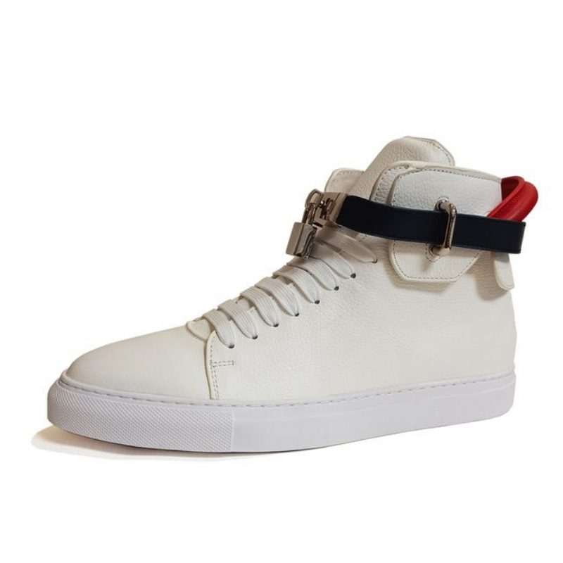 Herresneakers Udsmykkede Solide High-top Sneakers - Hvid