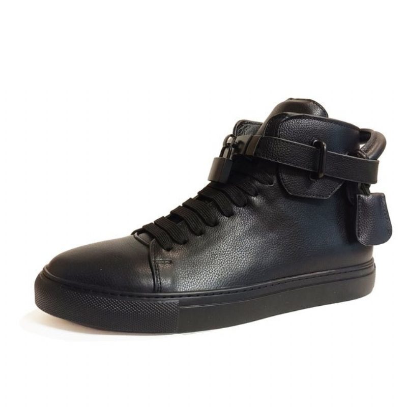 Herresneakers Udsmykkede Solide High-top Sneakers - Sort