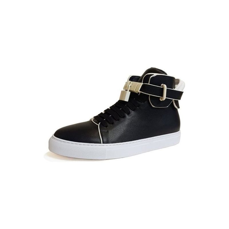 Herresneakers Udsmykkede Solide High-top Sneakers - Sort