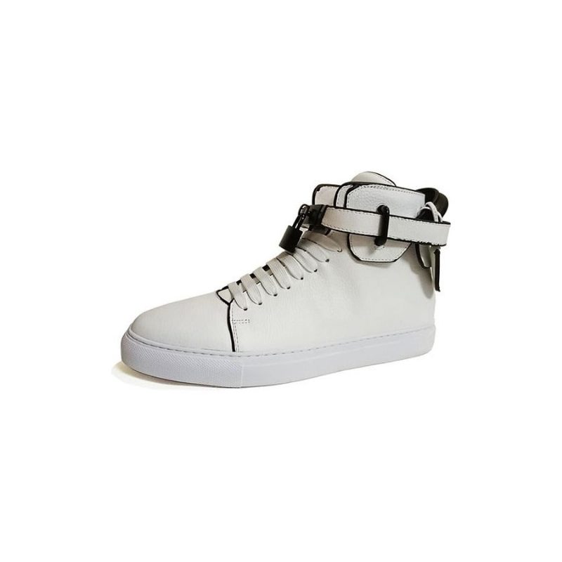 Herresneakers Udsmykkede Solide High-top Sneakers - Hvid