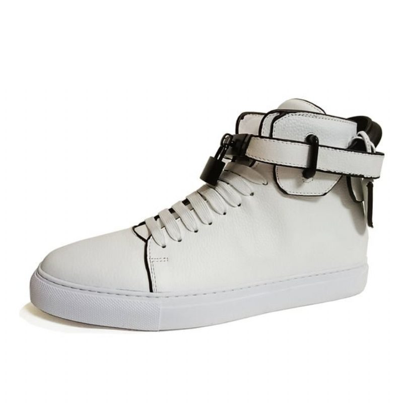 Herresneakers Udsmykkede Solide High-top Sneakers - Hvid