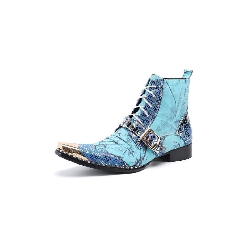 Herrestøvler Exotic Texture High Dress Boots - Blå