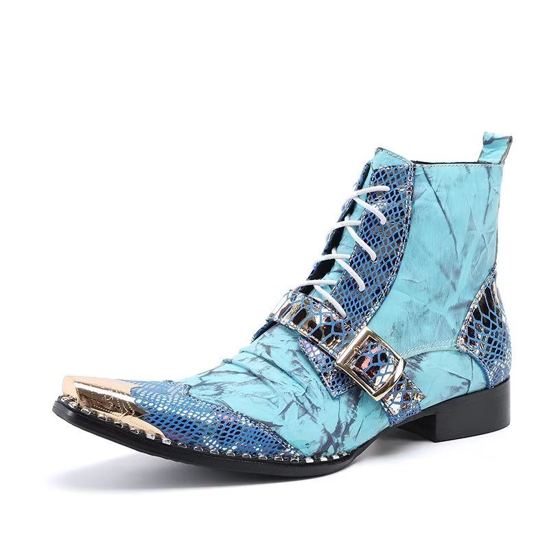 Herrestøvler Exotic Texture High Dress Boots - Blå