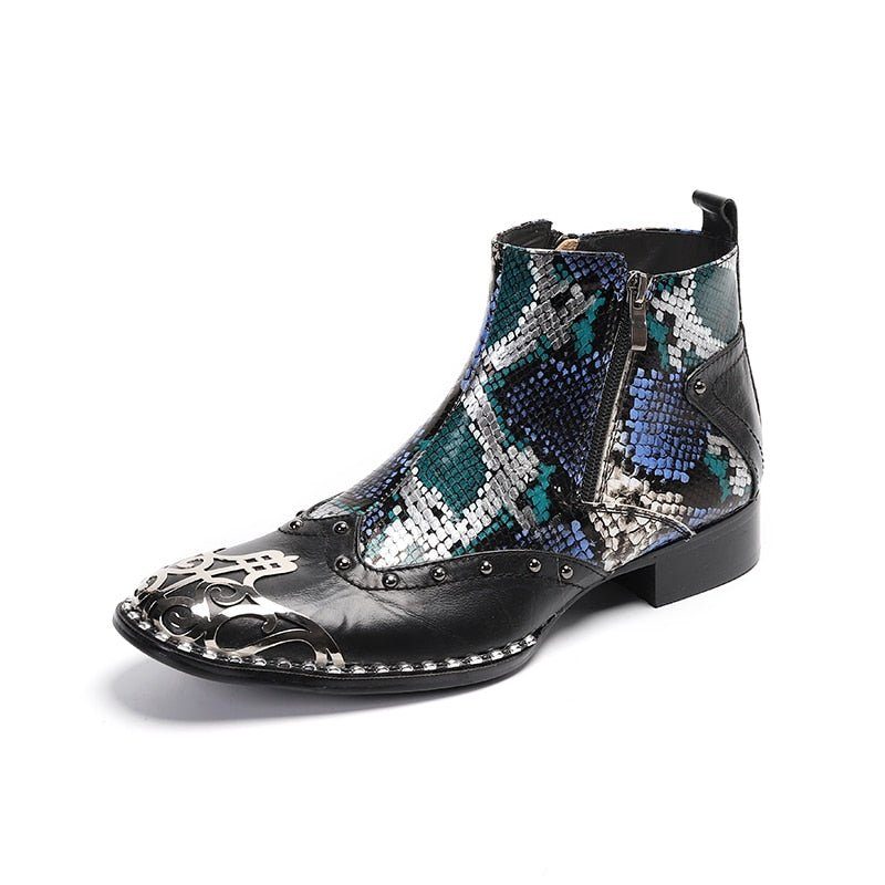 Herrestøvler Motolux Snakeskin Ankel Dress Loafers - Multi-Farve