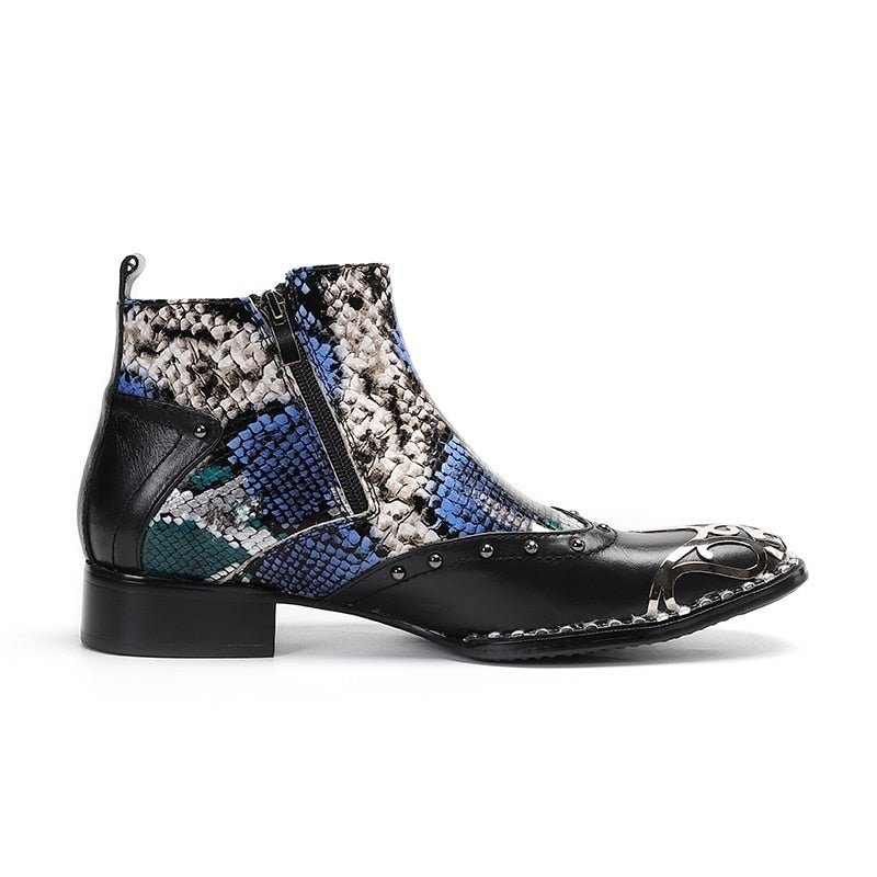 Herrestøvler Motolux Snakeskin Ankel Dress Loafers - Multi-Farve