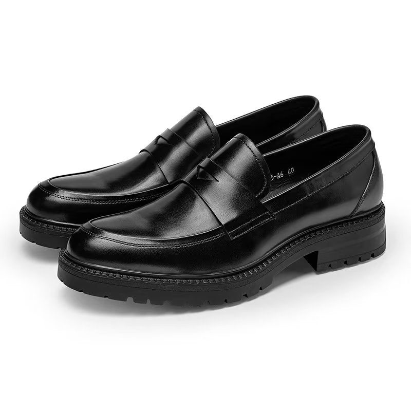 Loafers Luksus Læder Smarte Slip-on Sko - Sort