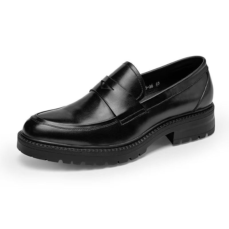 Loafers Luksus Læder Smarte Slip-on Sko - Sort