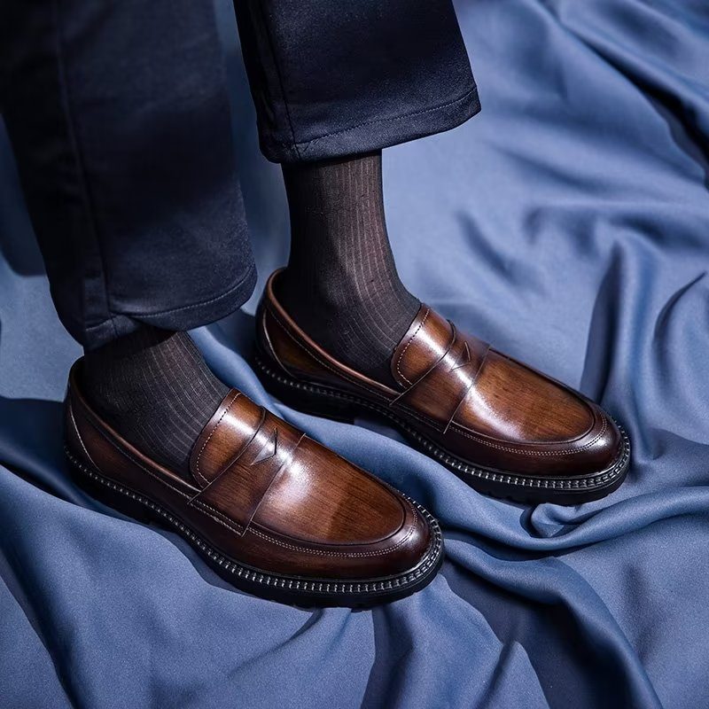 Loafers Luksus Læder Smarte Slip-on Sko - Kaffe