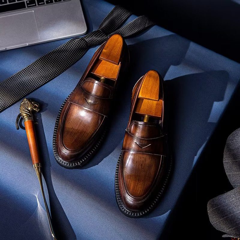 Loafers Luksus Læder Smarte Slip-on Sko - Kaffe