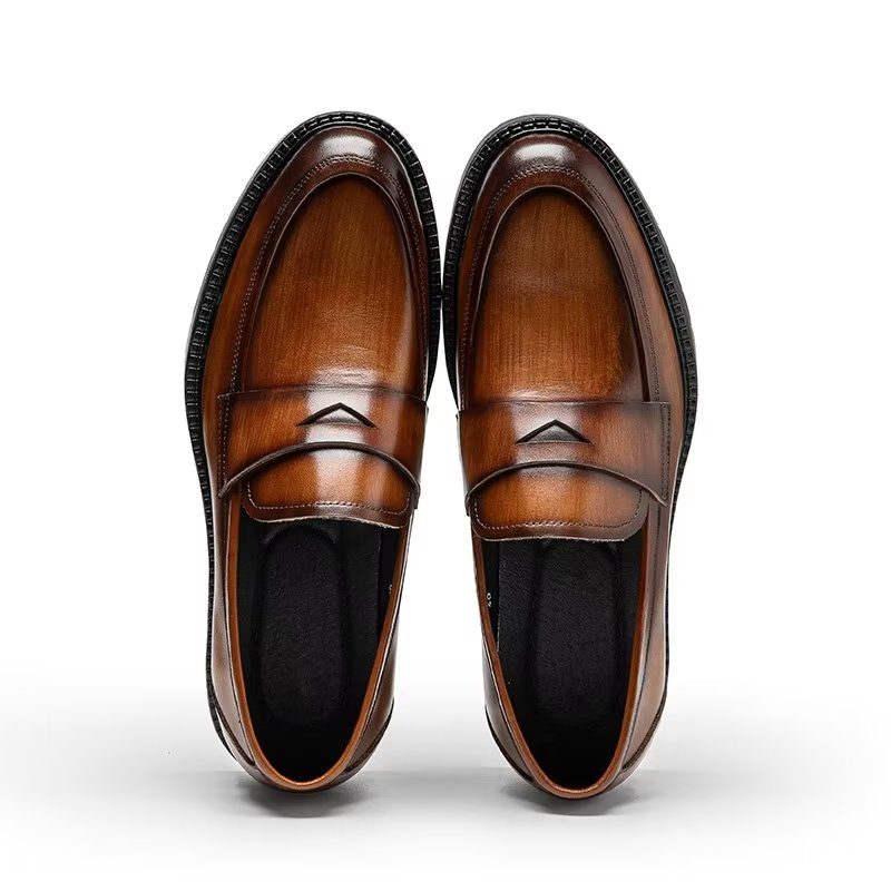 Loafers Luksus Læder Smarte Slip-on Sko - Brun