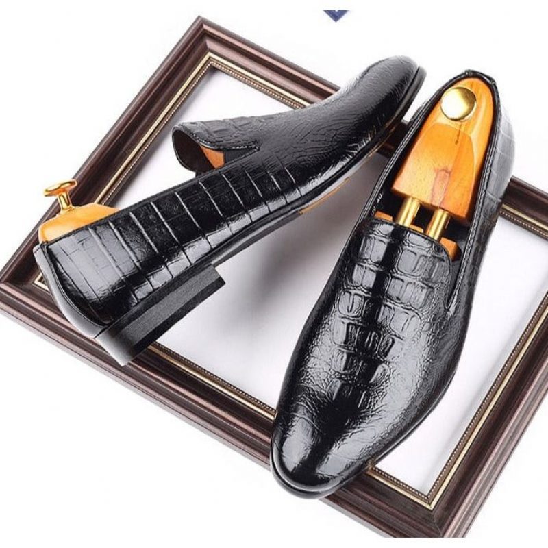 Loafers Slip-on Brogue Sko Til Mænd - Sort