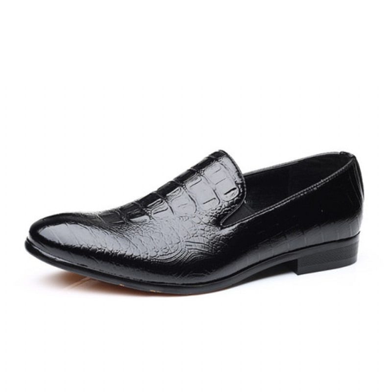 Loafers Slip-on Brogue Sko Til Mænd - Sort