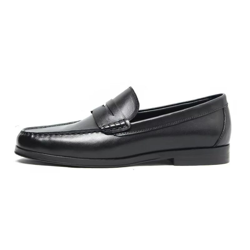 Loafers Til Mænd Ægte Læder Krokodillemønster Slip-on - Sort