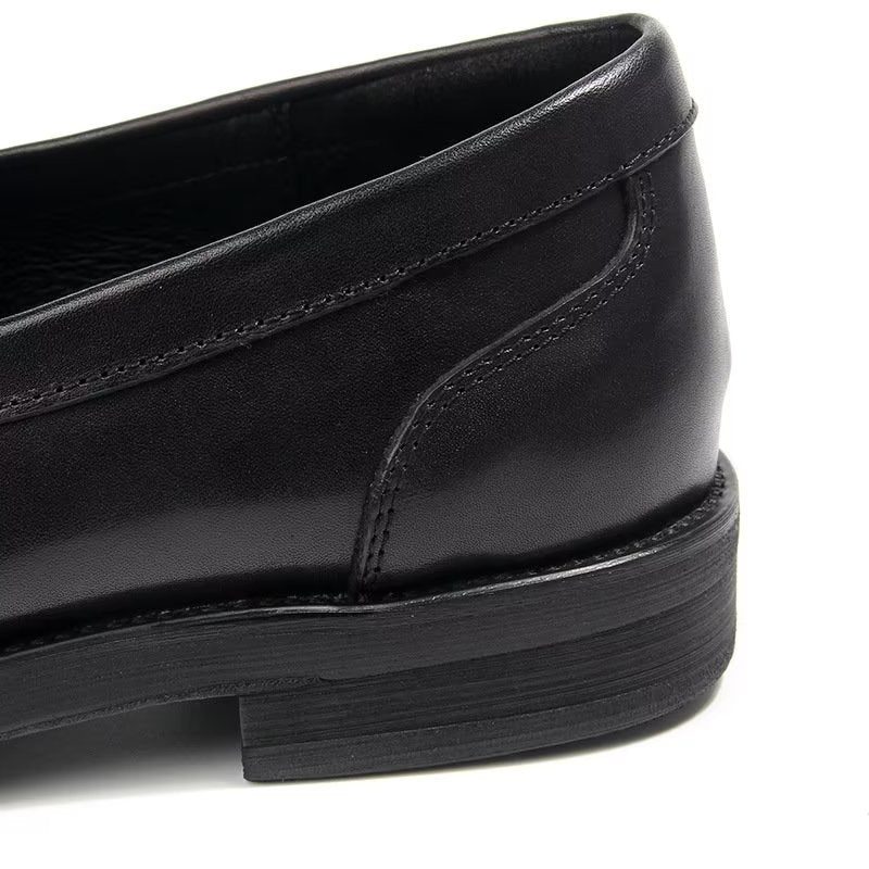 Loafers Til Mænd Ægte Læder Krokodillemønster Slip-on - Sort