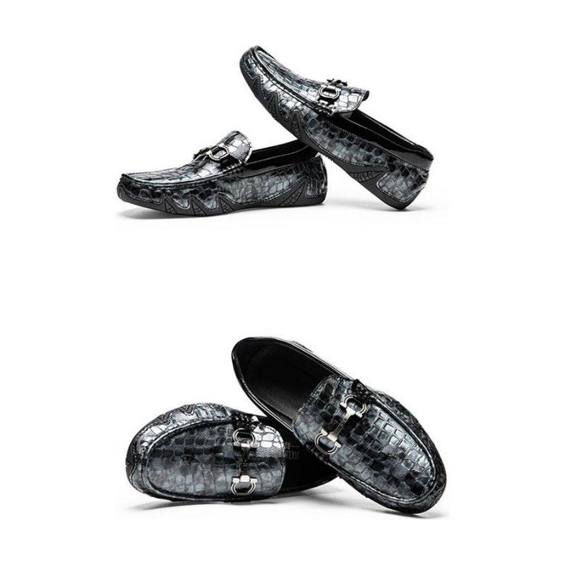 Loafers Til Mænd Alligator Slip-on - Blå