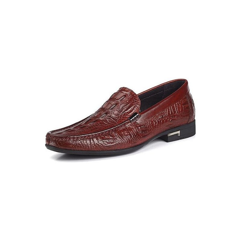 Loafers Til Mænd Allilux Exotic Leather Slip On Casual - Rød