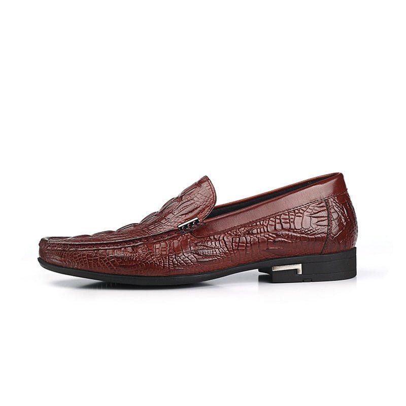 Loafers Til Mænd Allilux Exotic Leather Slip On Casual - Rød