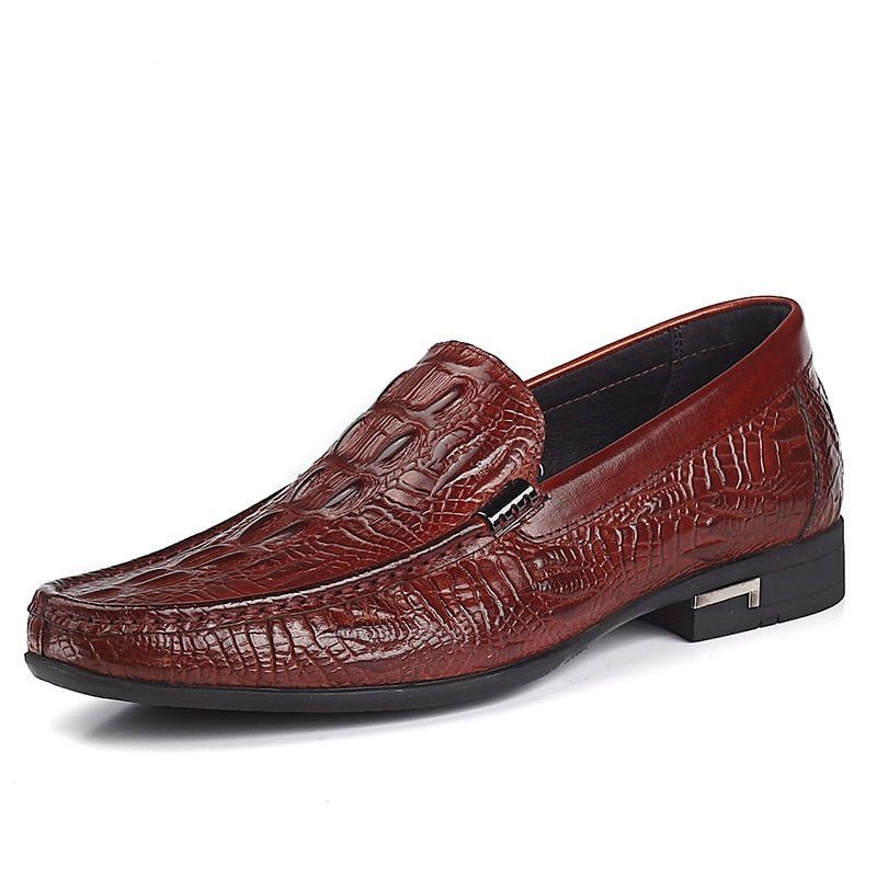 Loafers Til Mænd Allilux Exotic Leather Slip On Casual - Rød