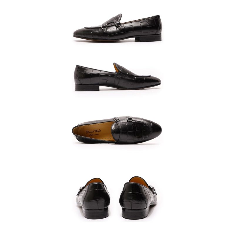 Loafers Til Mænd Alliluxe Exotic Slip On - Sort