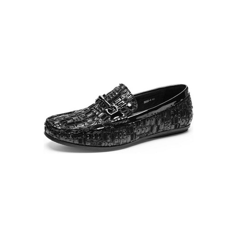 Loafers Til Mænd Åndbar Slip-on Klassisk Alligator Tekstur - Sort