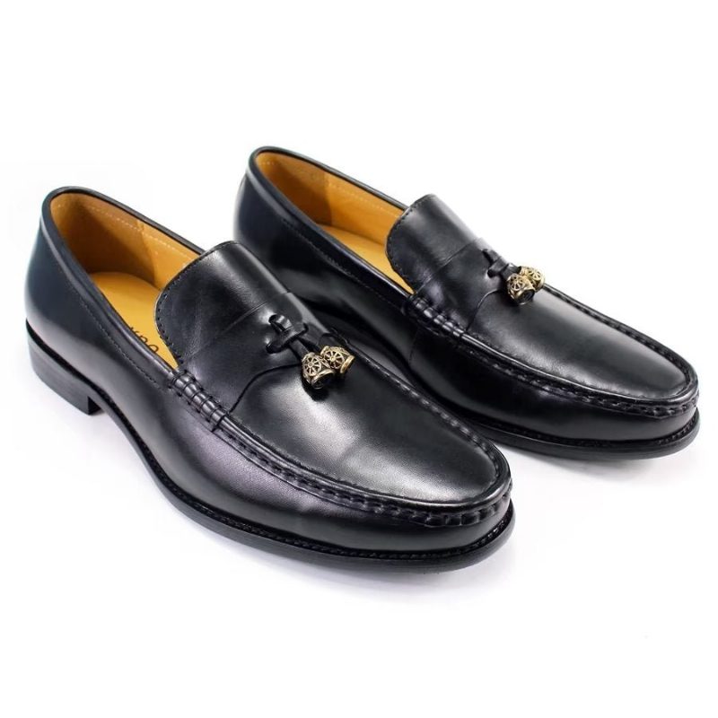 Loafers Til Mænd Brogue Slip Ons - Sort