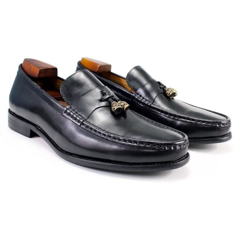 Loafers Til Mænd Brogue Slip Ons - Sort