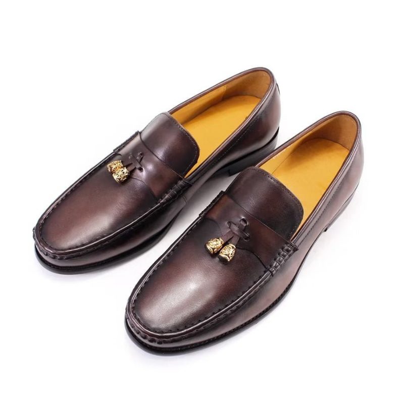 Loafers Til Mænd Brogue Slip Ons - Kaffe