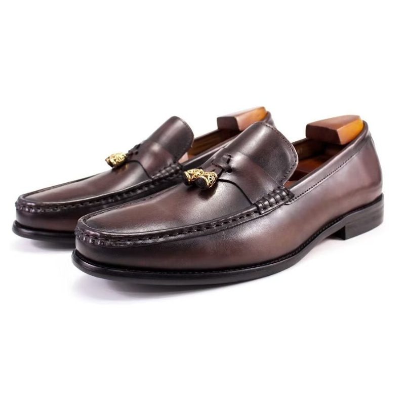 Loafers Til Mænd Brogue Slip Ons - Kaffe