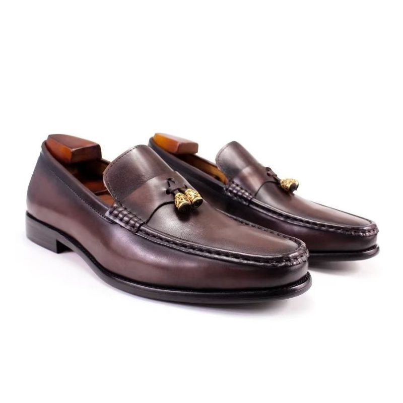 Loafers Til Mænd Brogue Slip Ons - Kaffe