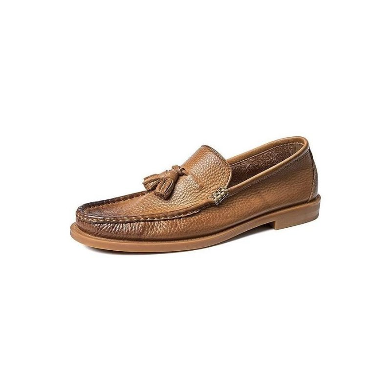 Loafers Til Mænd Chic Prægede Slip-on Tassel - Brun