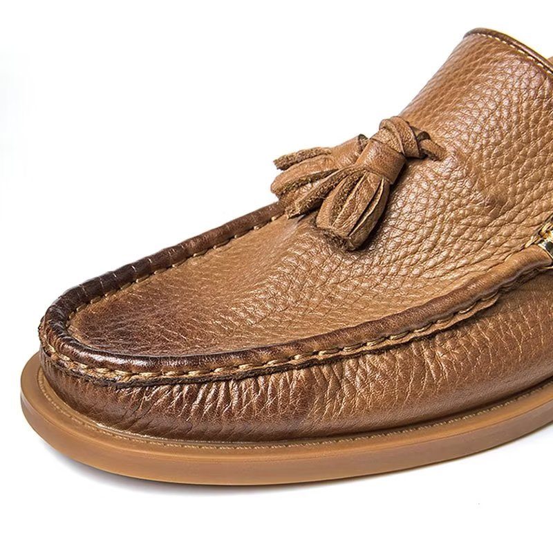 Loafers Til Mænd Chic Prægede Slip-on Tassel - Brun