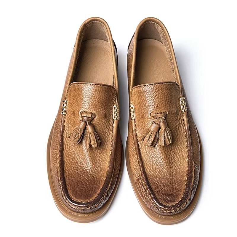 Loafers Til Mænd Chic Prægede Slip-on Tassel - Brun