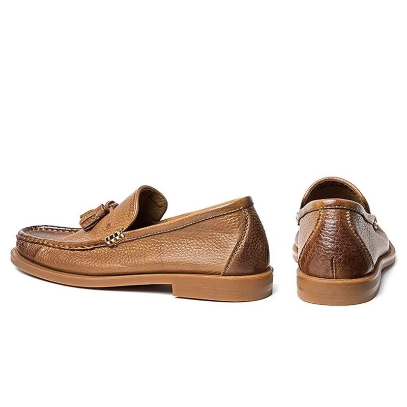 Loafers Til Mænd Chic Prægede Slip-on Tassel - Brun