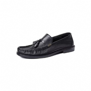 Loafers Til Mænd Chic Prægede Slip-on Tassel