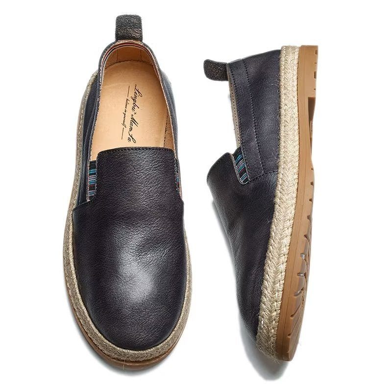 Loafers Til Mænd Cow Leather Slip-on - Sort