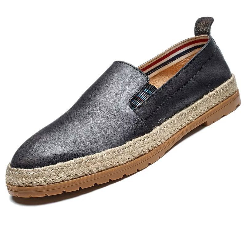 Loafers Til Mænd Cow Leather Slip-on - Sort