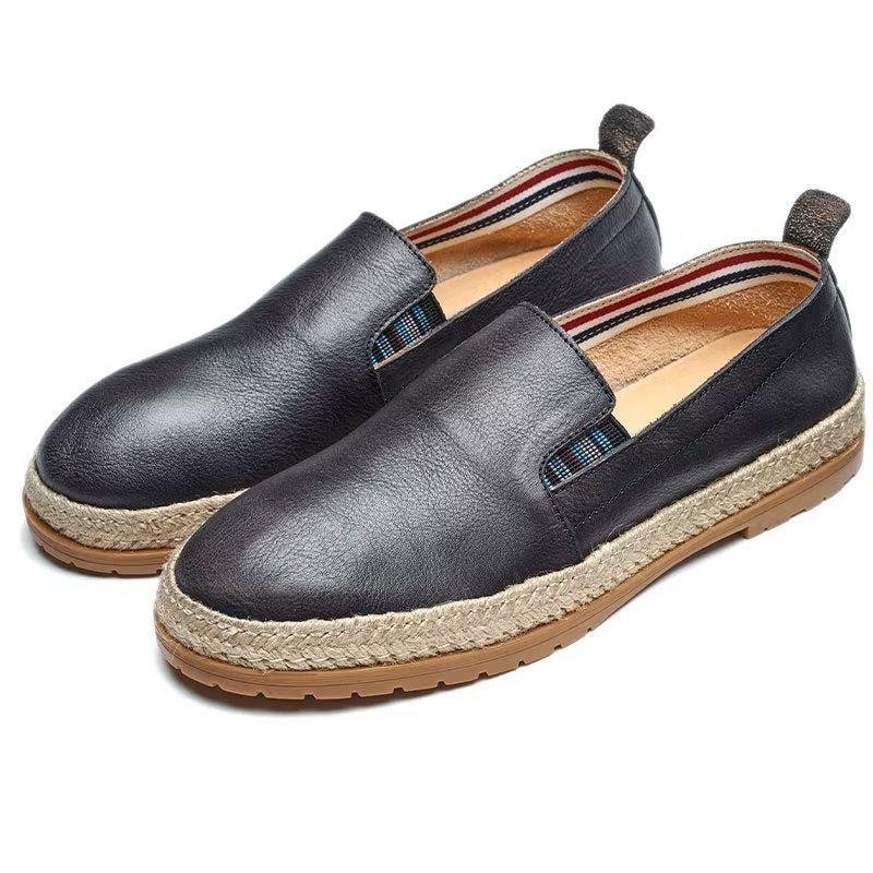 Loafers Til Mænd Cow Leather Slip-on - Sort