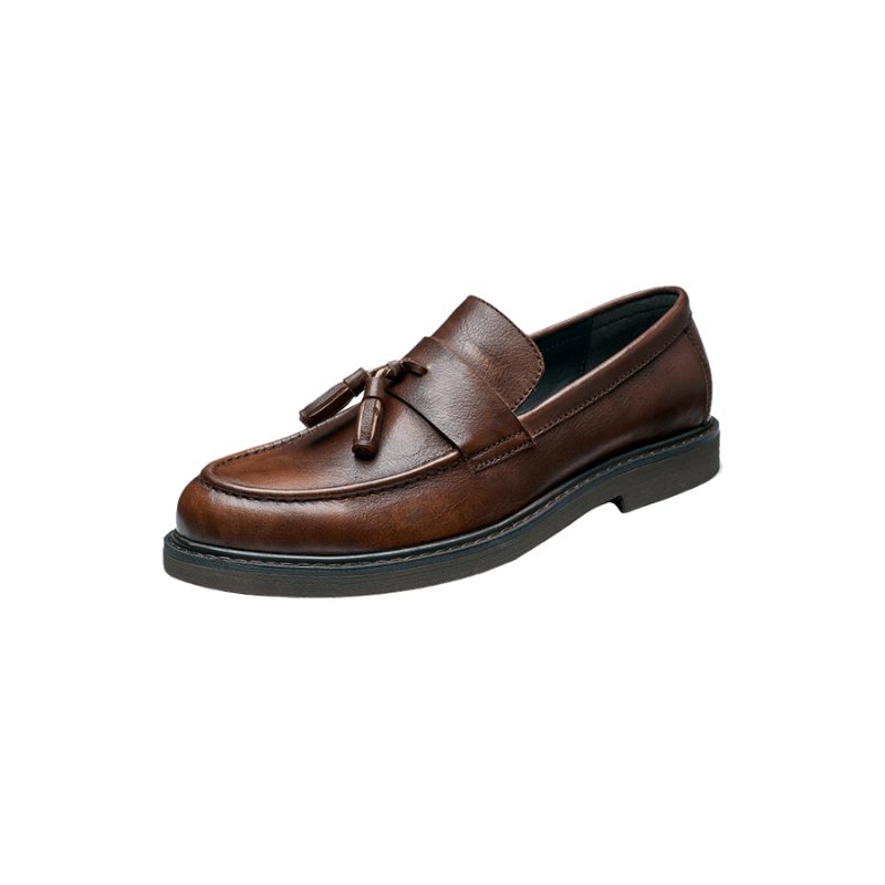 Loafers Til Mænd Cow Leather Slip On - Kaffe