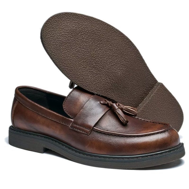 Loafers Til Mænd Cow Leather Slip On - Kaffe