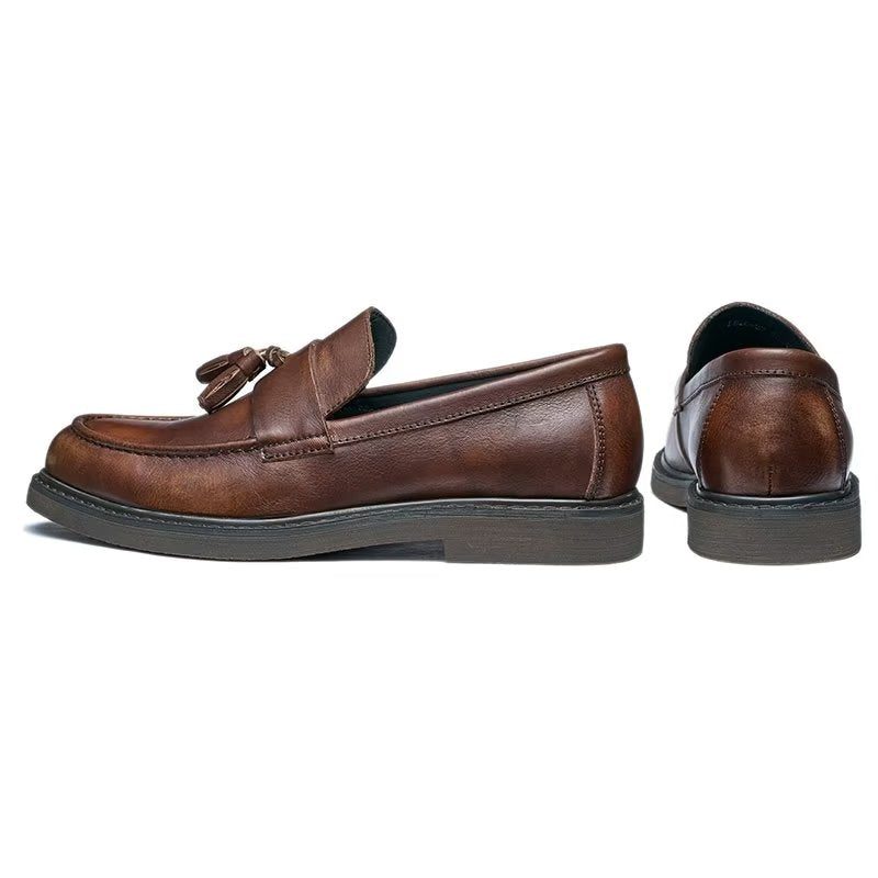 Loafers Til Mænd Cow Leather Slip On - Kaffe